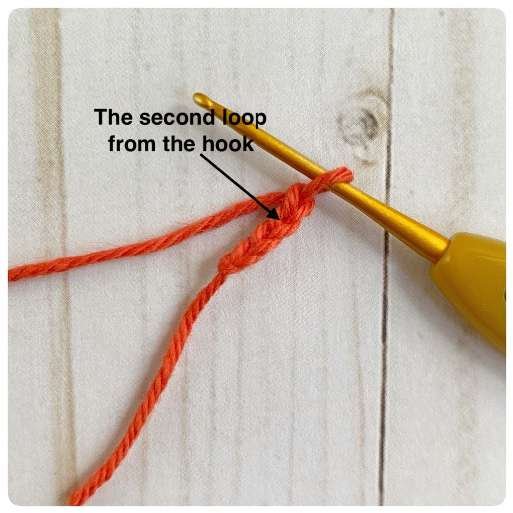 Original crochet frog tutorial photo 23, showing the small tongue worked from a chain.